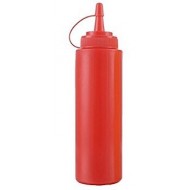 Bottiglia con beccuccio dosatore, plast. rossa 0.7l