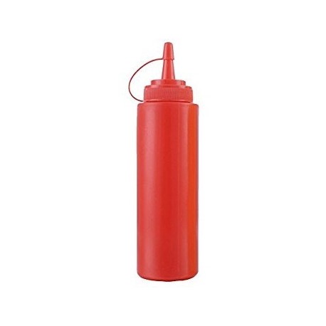 Bottiglia con beccuccio dosatore, plast. rossa 0.7l