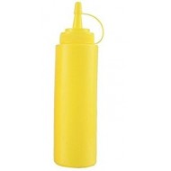 Bottiglia con beccuccio dosatore, plast. giallo 0.7l