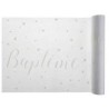 Chemin de table Baptême blanc 30cm x 5m