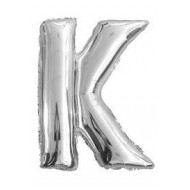 Palloncino d'argento lettera K, 36 cm.