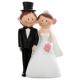 Couple de mariés Mr & Mrs blanc/noir, 5.5 x 10 cm