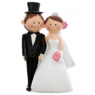 Couple de mariés Mr & Mrs blanc/noir, 15 x 10 cm