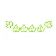 6 Confettis de table feuille blanc vert 