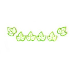 6 coriandoli da tavola a foglia bianca e verde
