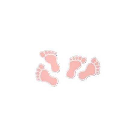 Tavolo in coriandoli "piedi di bimbi" rosa, 10pces