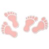 Tavolo in coriandoli "piedi di bimbi" rosa, 10pces