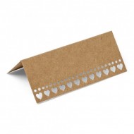 10 Marque-Places Coeurs Kraft 9,5x4cm