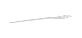 50 Fourchettes blanches, biodégradable, 16,8cm