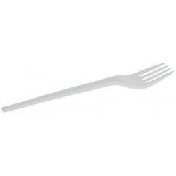 50 forchette bianche, biodegradabili, 16,8 cm