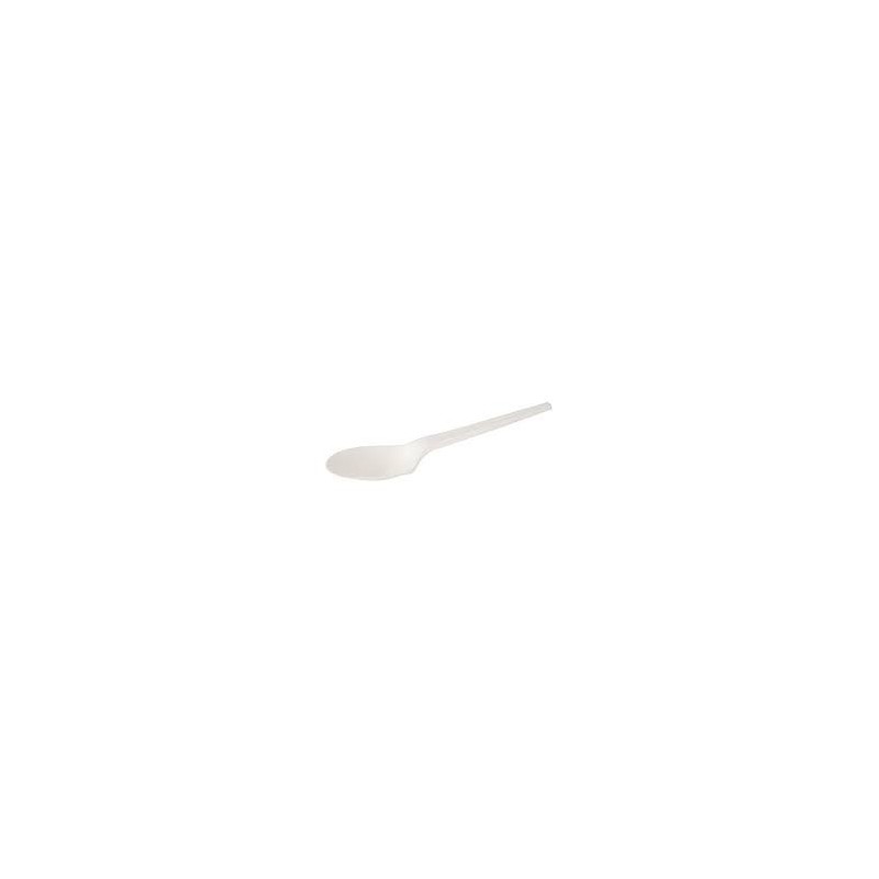 50 weiße Löffel, biologisch abbaubar, 16,8 cm