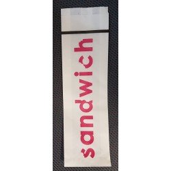 100 bustine sandwich bianche con iscrizione rosa 9x3x30cm