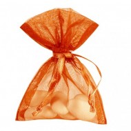 10 sacchetti di organza, arancio, 7,5 x 10 cm