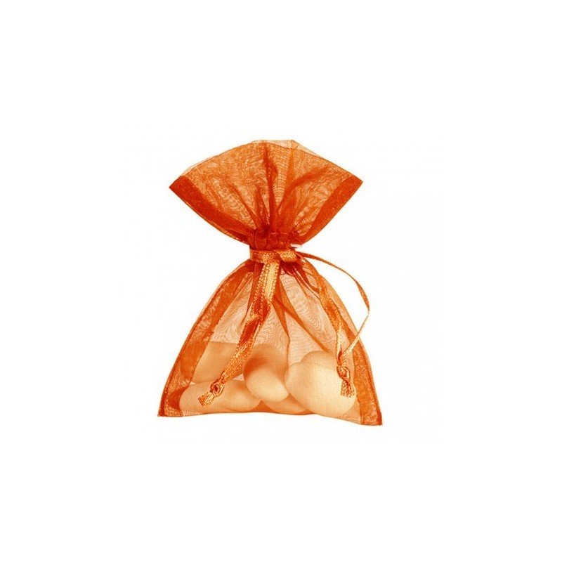 10 sacchetti di organza, arancio, 7,5 x 10 cm