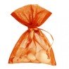 10 Sachets organdi, uni orange, 7.5 x 10 cm