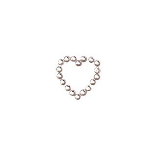 Stickers strass coeur, argent,  20pces, 2x2cm