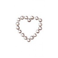 Stickers strass coeur, argent, 20pces, 2x2cm