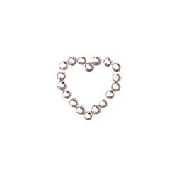Adesivi con strass a cuore, argento, 20 pezzi, 2x2 cm