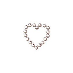 Stickers strass coeur, argent,  20pces, 2x2cm