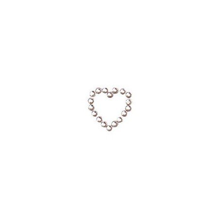 Stickers strass coeur, argent,  20pces, 2x2cm