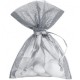 10 sacchetti di organza, grigio chiaro, 7,5 x 10 cm