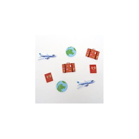 Sachet de 16 confettis de table, Voyages