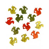12 Eichhörnchen in verschiedenen Farben 4 x 4 cm