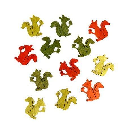 24 Hérissons bois, 3 couleurs assorties, 2 x1 cm