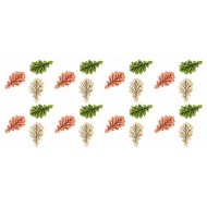 24 Mini foglie autunnali in legno 2 cm colori assortiti