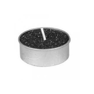Set de 6 bougies chauffe plat, ø 3.5 cm, noires pailletées