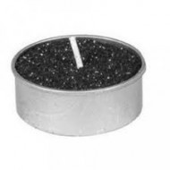 Set aus 6 Teelichten, ø 3,5 cm, schwarz glitter