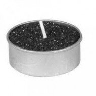 Set di 6 candele, ø 3,5 cm, glitterate nere