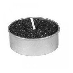 Set aus 6 Teelichten, ø 3,5 cm, schwarz glitter