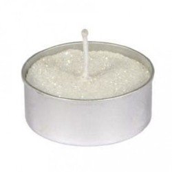 Set di 6 lumini, ø 3,5 cm, glitter bianco