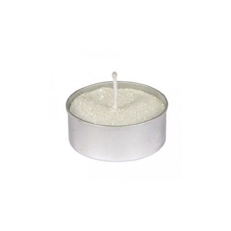 Set di 6 lumini, ø 3,5 cm, glitter bianco