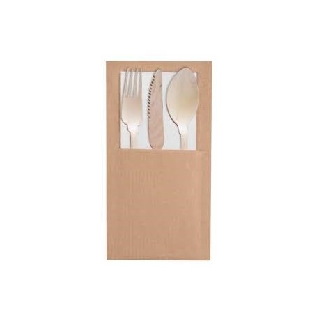 8 porte-couverts kraft 8x18cm