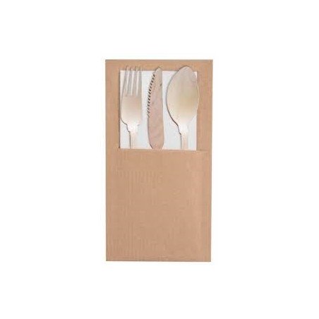 8 porte-couverts kraft 8x18cm