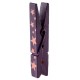 4 Holzzangen, mit metallischen Sternen, plum, 5cm