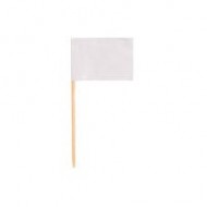 500 Piques drapeaux, 8cm, blanc.