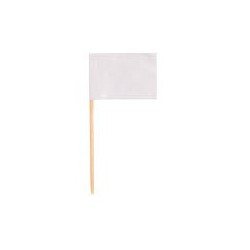 500 Piques drapeaux, 8cm, blanc.