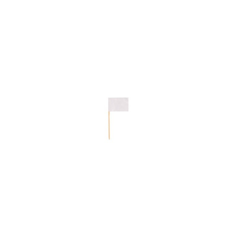500 Piques drapeaux, 8cm, blanc.