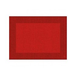 10 sets de table, Linnea uni, 30 x 40 cm, rouge