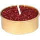 Set de 6 bougies chauffe plat, 4 cm, rouge pailleté