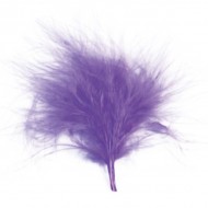 Sachet de 20 plumes, parme, 7 cm