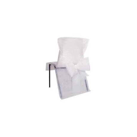 Housse de chaise nœud, blanc, sachet de 10 pces
