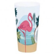Biocchiere stampata in PP Flamingo rosa, D 9,2 cm x 17 cm 700 ml