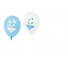 8 palloncini stampati piede e mano blu, Ø 25 cm
