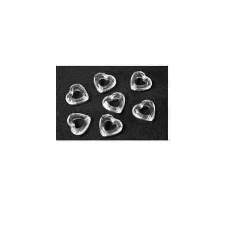 20 herzförmige Tischkonfetti, transparent, 13mm