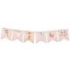 1 ghirlanda per bambini, carta rosa e bianca, 18 cm x 5 m
