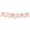 1 ghirlanda per bambini, carta rosa e bianca, 18 cm x 5 m